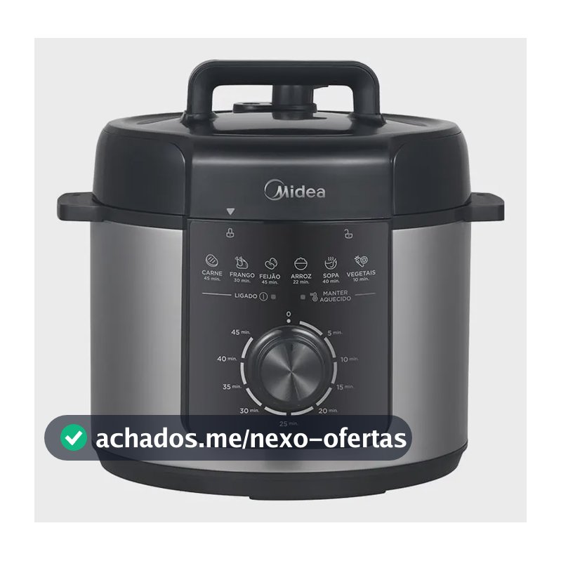 Panela De Pressão Mecânica Preta E Inox 4l Midea Cor Cinza