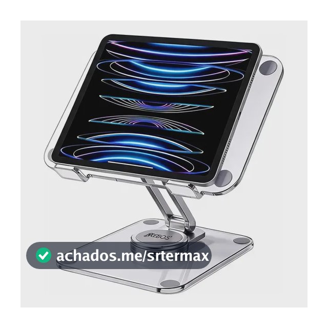 Suporte Mesa Para Tablet E iPad Acrylic Gira 360° Ajustável Branco