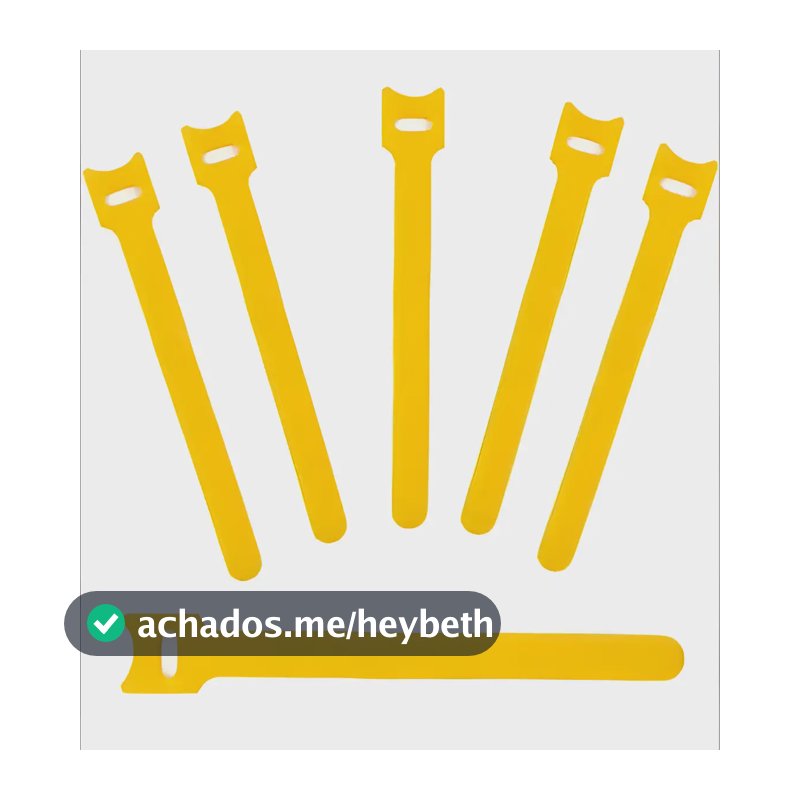 Kit 50 Presilhas de Velcro Organizador de Cabos Amarelo 15cm Thafe