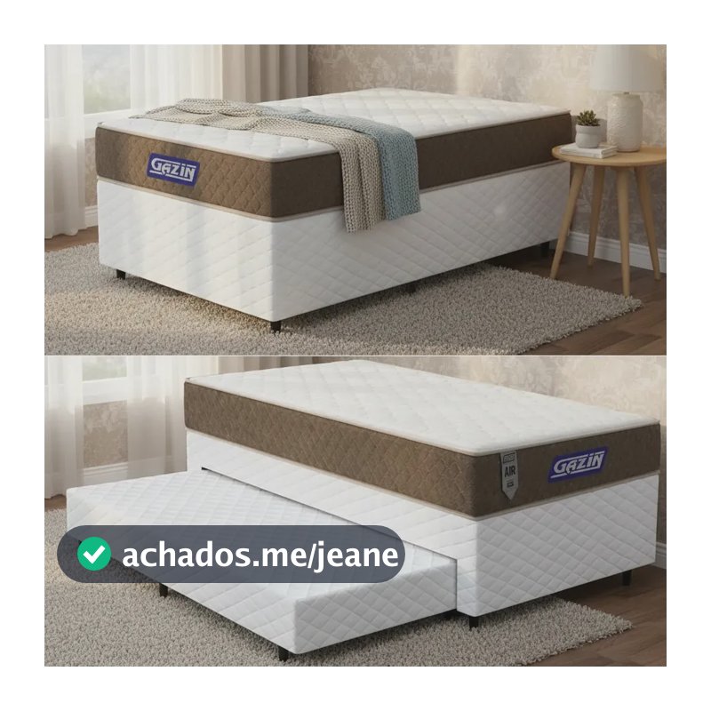 Bicama + Colchão Gazin De Mola Ensacada Air Light + Aux 88cm Branco