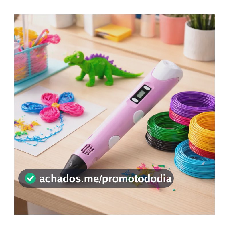 Caneta 3d Infantil Impressora + Refil Filamento 9m + Usb