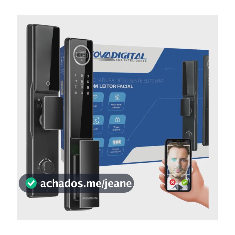 Fechadura Inteligente Biometria Facial Wifi Novadigital Tuya Preto