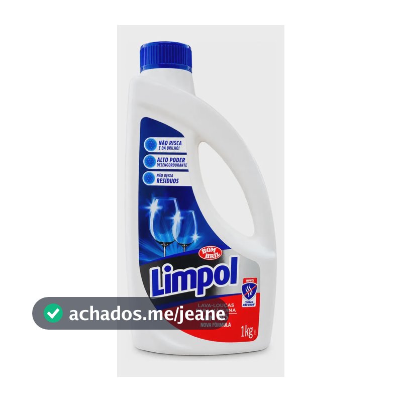 Limpol Detergente Em Pó Máquina Lavar Louças 1Kg Desengordurante