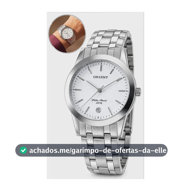 Relógio Orient Masculino MBSS1004A Prata Analógico Aço Inoxidável