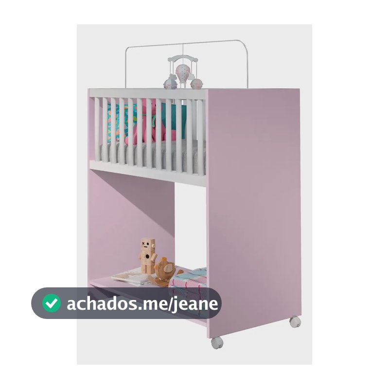 Mini Berço Cama Baby Com Colchão Quarto Infantil Unisex Cor Rosa