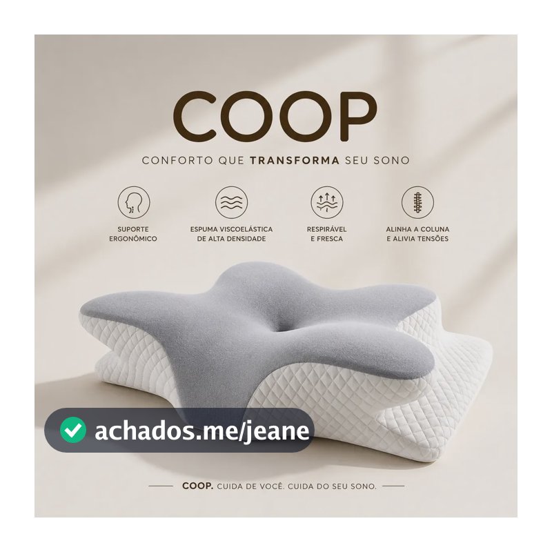 Travesseiro Ortopédico Cervical Borboleta Coop Cinza