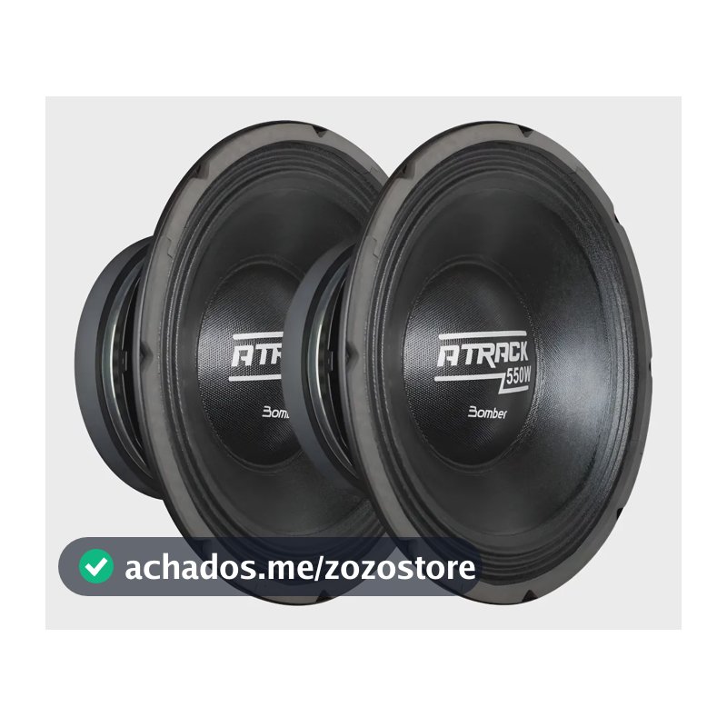 02 Alto Falante Bomber 12 Pol Woofer Atrack 550w Rms 4 Ohms Preto
