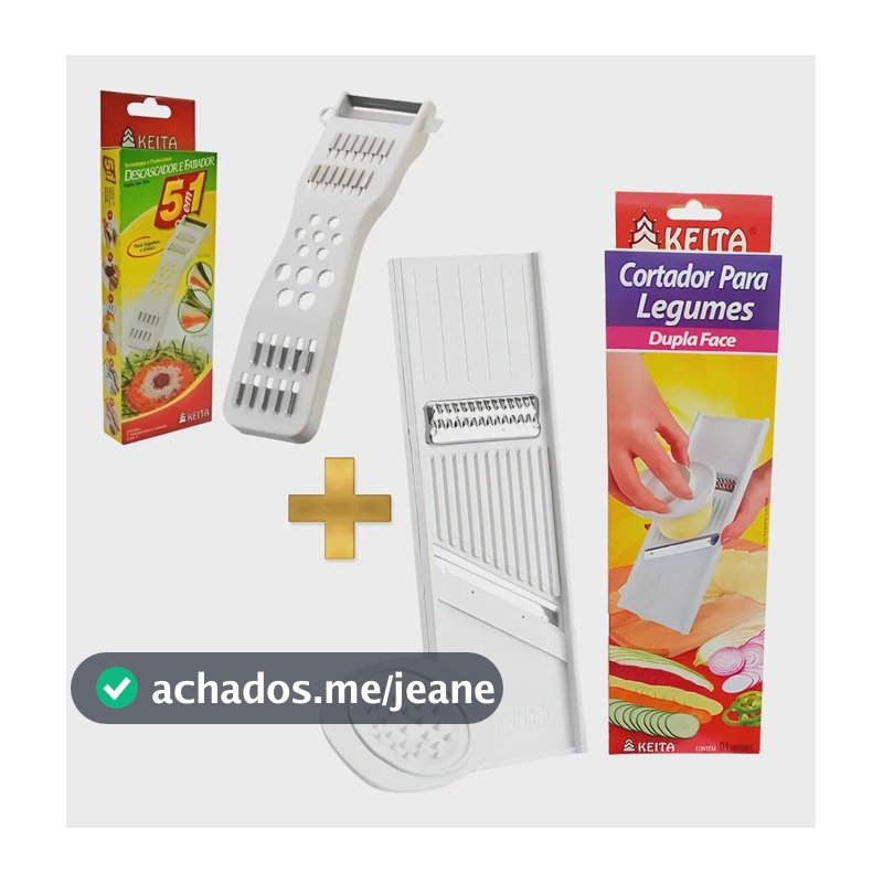 Kit Cortador Fatiador Descascador Ralador De Alimentos Keita Cortador Fatiador Dupla Face Mais Ralador