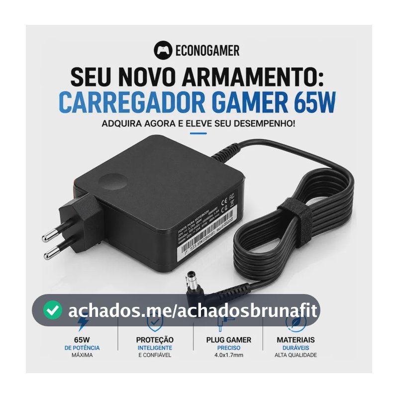 Fonte Carregador Notebook Compatível com Lenovo Ideapad S145 15api 81v70004br 330 81fe0002br Adlx65 Id S145 81v70008br 65w 320 80yh001br Bivolt Ipa-1450 3-15alc Ipa-145 20v 3.25a 110-220v Plug 4x1.7mm