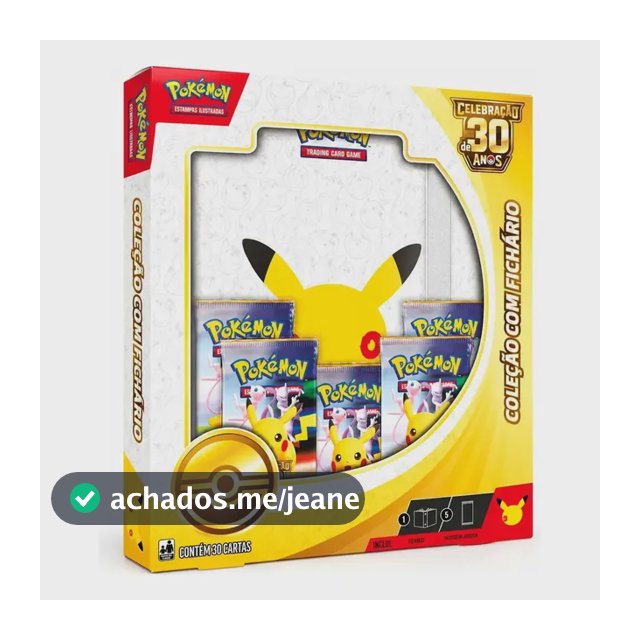 Box Celebrações Coleção Com Fichário Pokémon 30 Anos Fichario Portugues