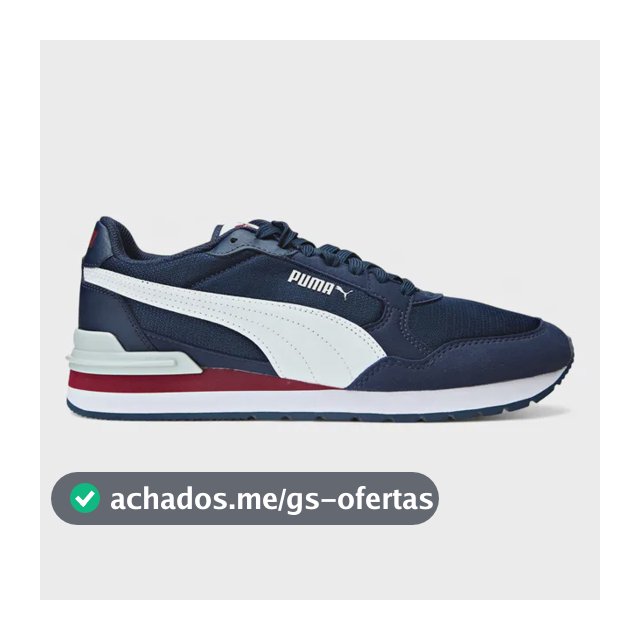 Tênis Masculino St Runner V4 Mesh Puma Club Navy-puma White-team Regal Red-plat Liso 41 Eu