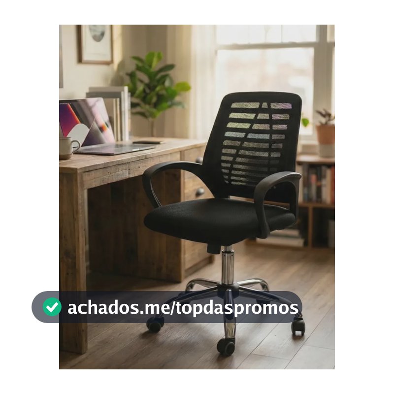 Cadeira de escritório TGTTGT-OFC-001 TGT ergonômica preta com estofado de malha