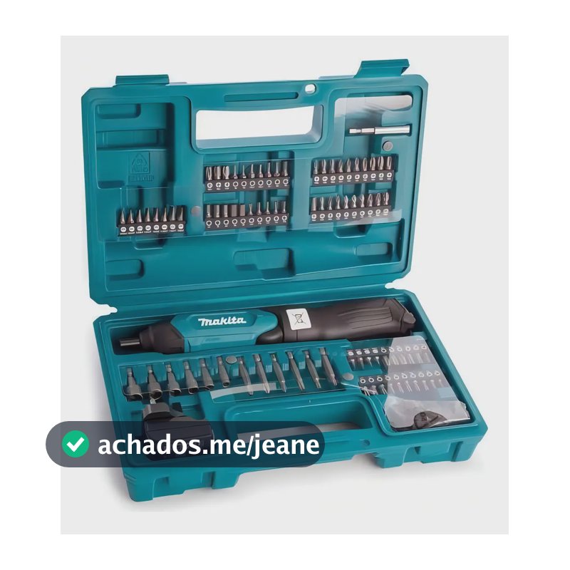 Parafusadeira à Bateria Makita + KIT com 81 Acessórios Df001dw - Cor Azul-turquesa Frequência 60Hz