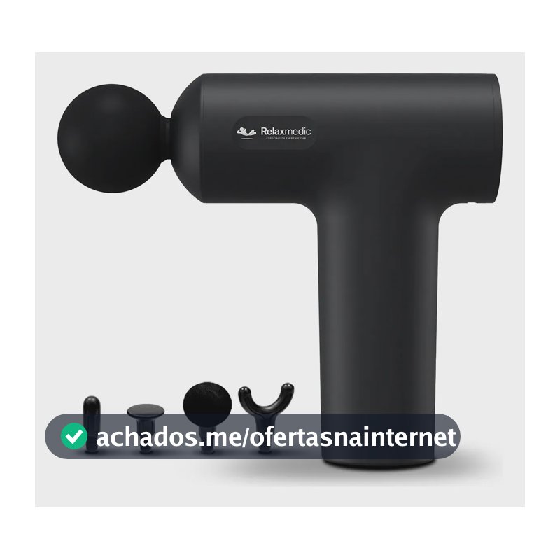 Pistola Massageadora Portátil 5 Velocidades Relaxmedic Preto