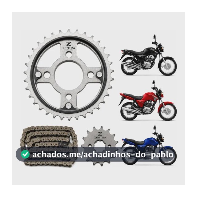 Kit Relação Transmissão Zentra Cg 150/160 Titan Fan Aço 1045