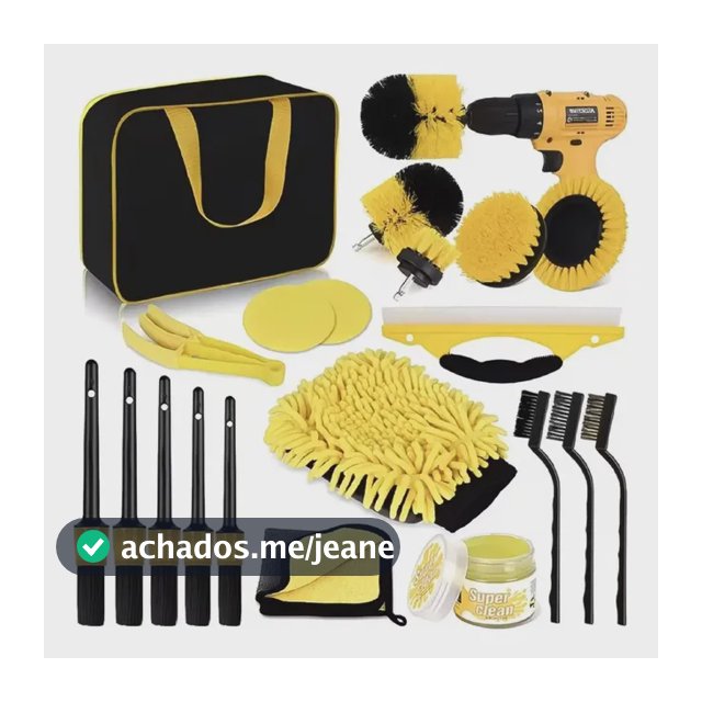 Kit 20pcs Limpeza Automotiva E Detalhamento Luva Microfibra Amarelo
