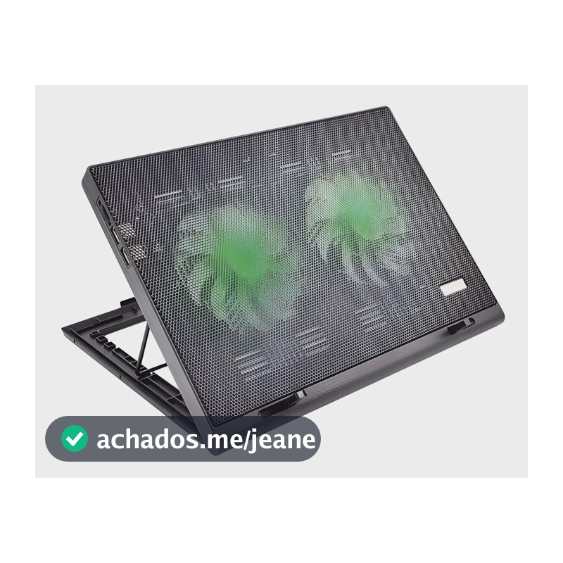 Base Cooler Para Notebook Power Gamer Multilaser Ac267 Cor Preto Cor do LED Verde