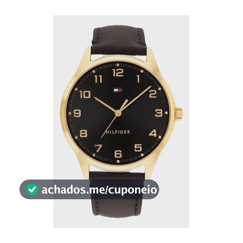Relógio Tommy Hilfiger Th Essentials Masculino Em Couro Pret Preto