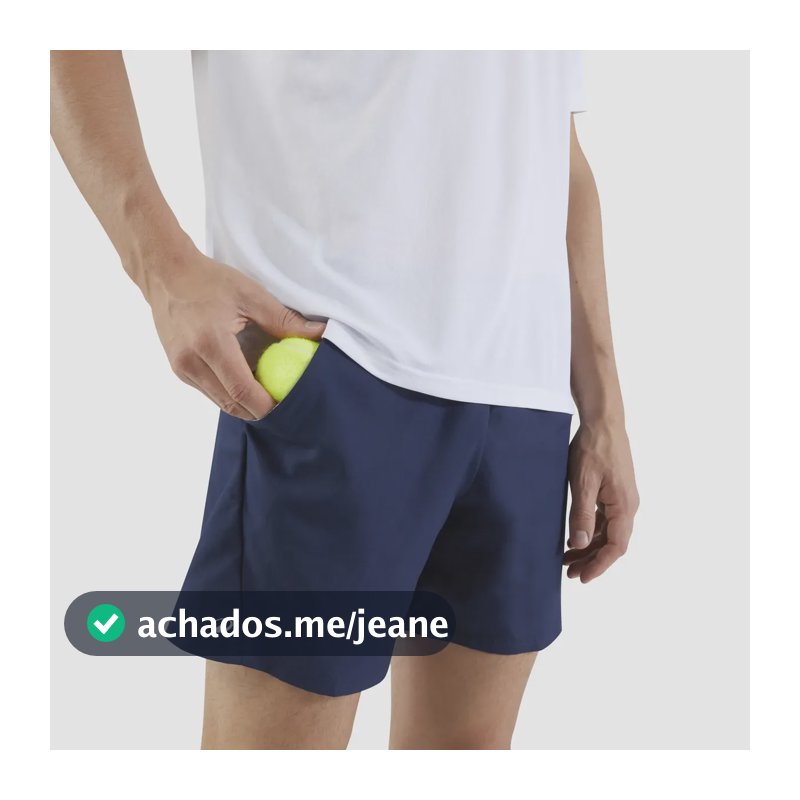 Shorts Masculino De Tênis Dry 100 Artengo Azul-marinho Liso Gg