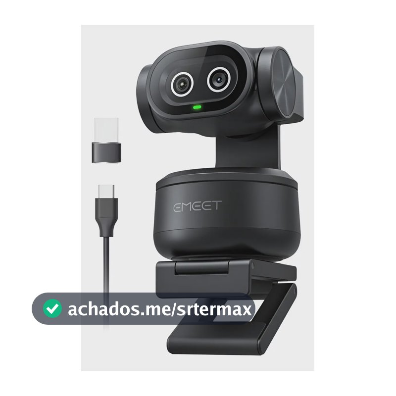 Emeet Pixy 4k Ai Tracking Autofoco Dual Webcam 300° Ptz Camera Para Pc Ferroso Preto
