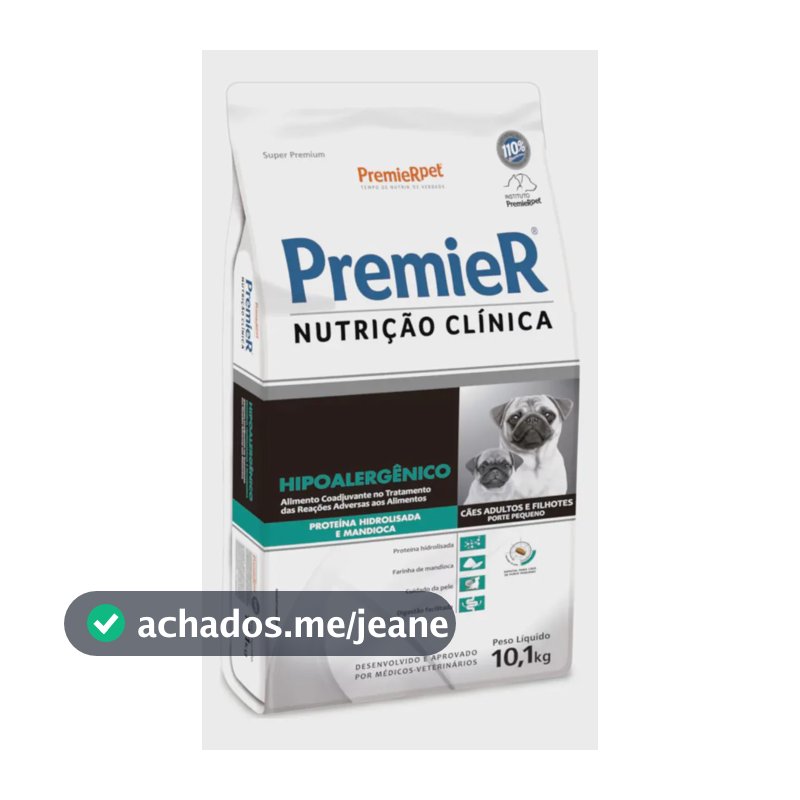 Ração Premier Hipoalergênico Porte Pequeno Mandioca 10,1kg