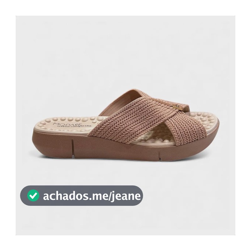 Sandalia Modare Ultra Conforto Ortopédico Tratamento Esporão Nude/camel Trançado 39