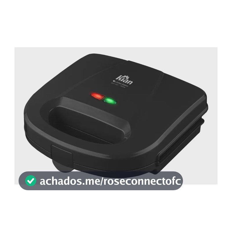 Sanduicheira Grill 2 Em 1 Kian Preta Elétrica 750w Cor Preto,Seu Mixto Quente Ultra Rápido, e Outros Petiscos