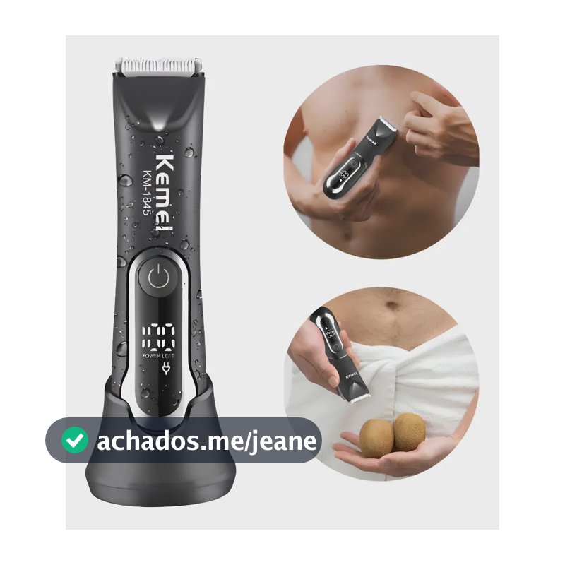 Barbeador Elétrico Depilador Pelo Sem Dor Não Belisca Intimo Preto 127/220v