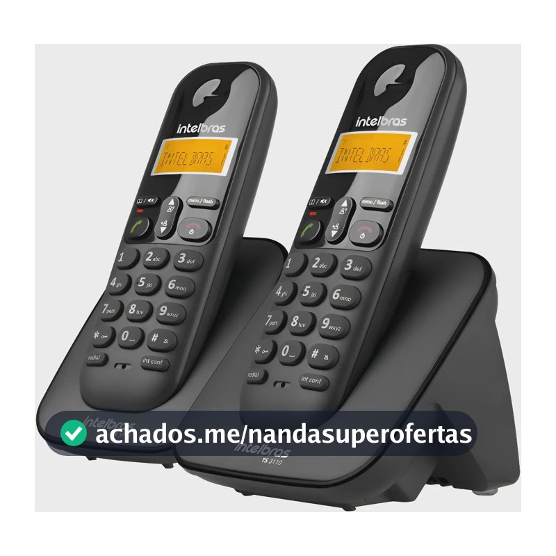 Telefone sem Fio Digital Intelbras com Ramal TS3112