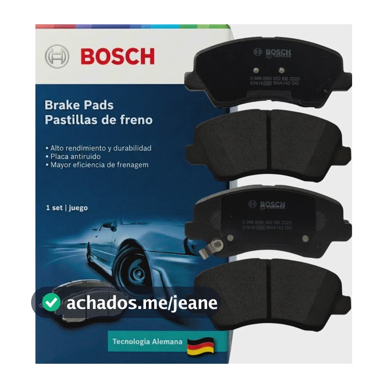 Pastilha De Freio Disco Semimetálicas Jogo Original Bosch Hb20 1.6 Dianteiro 2012 À 2022