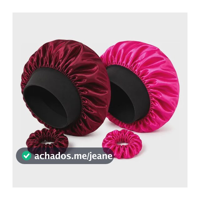 Kit 2 Toucas De Cetim Grande 68cm Para Cabelos Cacheados Lilás Touca De Cetim Antifrizz