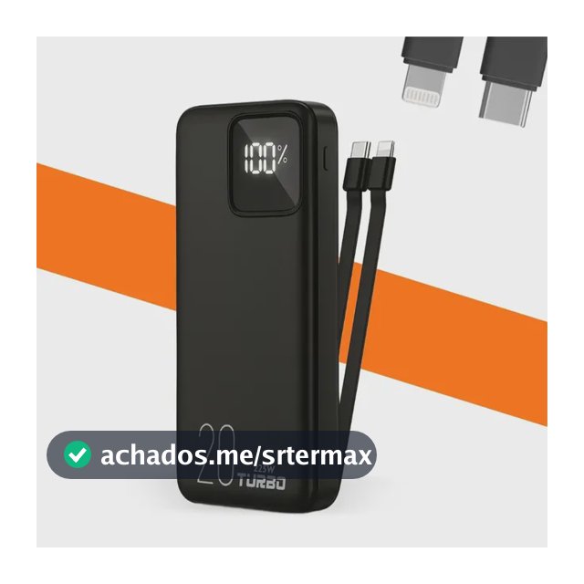 Power Bank Casenn 20000mAh Turbo USB-C para iPhone e Samsung