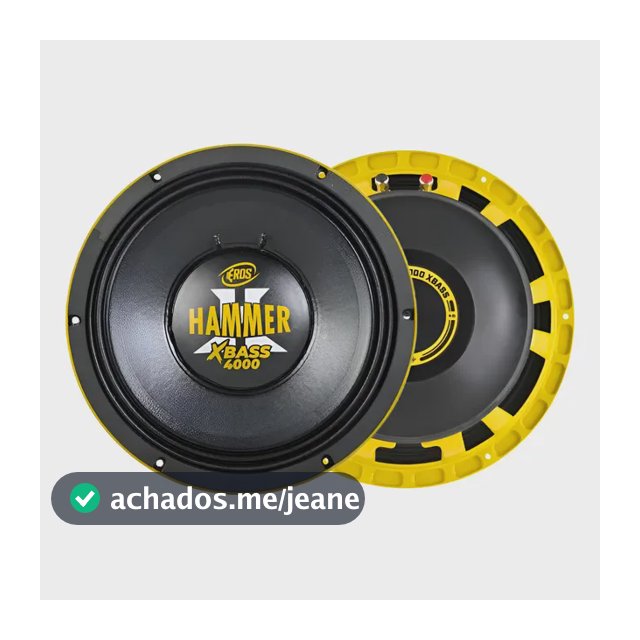 Alto Falante 12 Eros E-12 4k Hammer 4000 Xbass 2000w 4 Ohms Preto