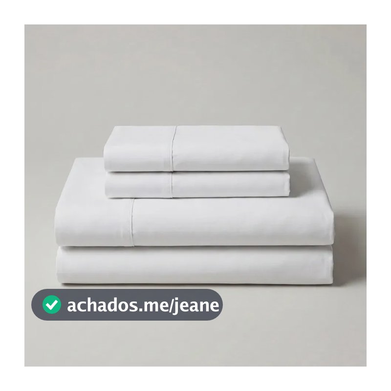 Jogo de Lençol 100% Algodão 4 Peças 150 Fios Queen Branco Mercado Livre Basics