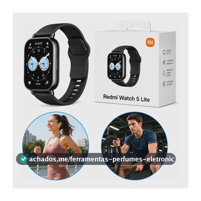 Relógio Smartwatch Redmi Watch 5 Active Lite Xiaomi Preto Prateado