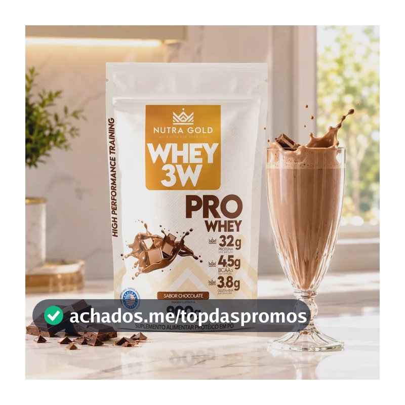 Proteína NutraGold Whey em pó sabor Chocolate x 900g