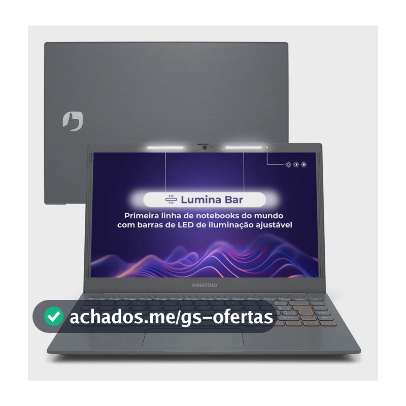 Notebook Positivo Vision C14 Intel® Celeron® Linux 4GB 128GB eMMC 14” HD Lumina BAR – Cinza