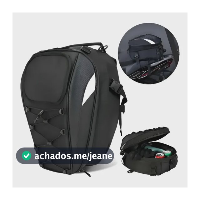 Mochila Baú Bagageiro Para Moto Impermeabilização 45 Litros Preto