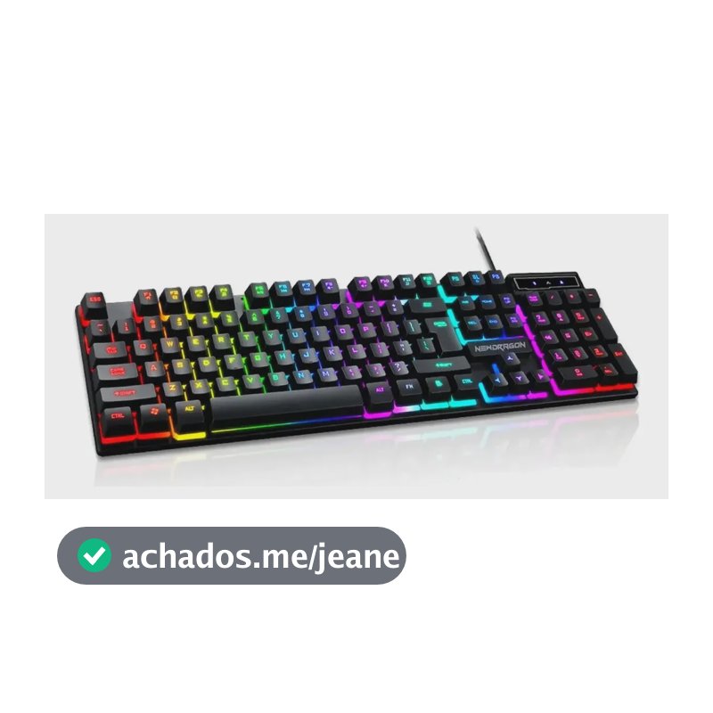 Teclado Gamer Membrana Newdragon ND-2086 RGB USB ABNT2 para PC e Console
