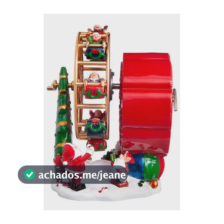 Roda Gigante Musical Bosque Natalino 14 Cm - Home Style Vermelho  Escarlate