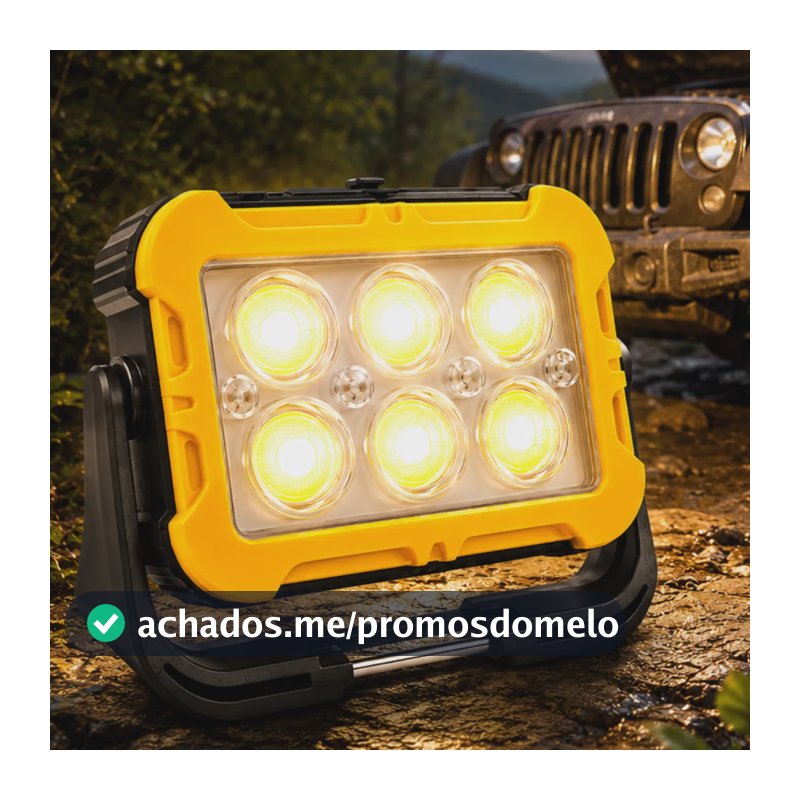 Lampião Solar Led Luz Barraca Trabalho Lanterna Recarregável Amarelo Usb