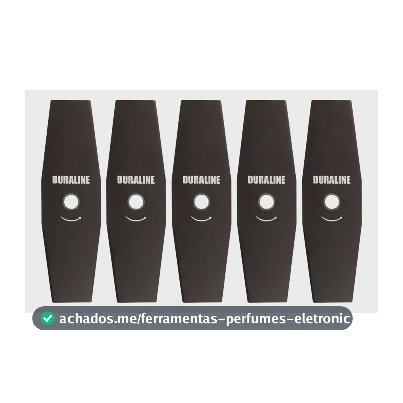 Kit 5 Lâminas Duraline Faca 33cm 2 Pontas Roçadeira Universal Multimarcas