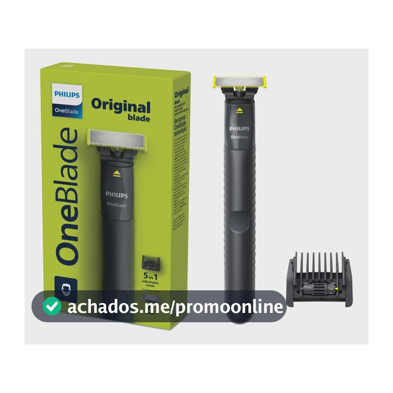 Barbeador e Aparador Elétrico Philips OneBlade com Pente 5 em 1, Sem Fio e À Prova D'Água - QP1425/10
