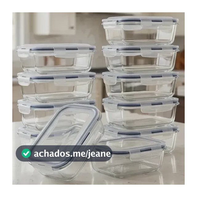 Kit 10 Potes Vidro Borossilicato Hermético Freezer E Forno Azul-escuro
