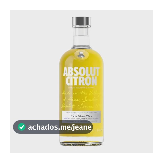 Vodka Destilada Saborizada Citron Garrafa 750ml Absolut