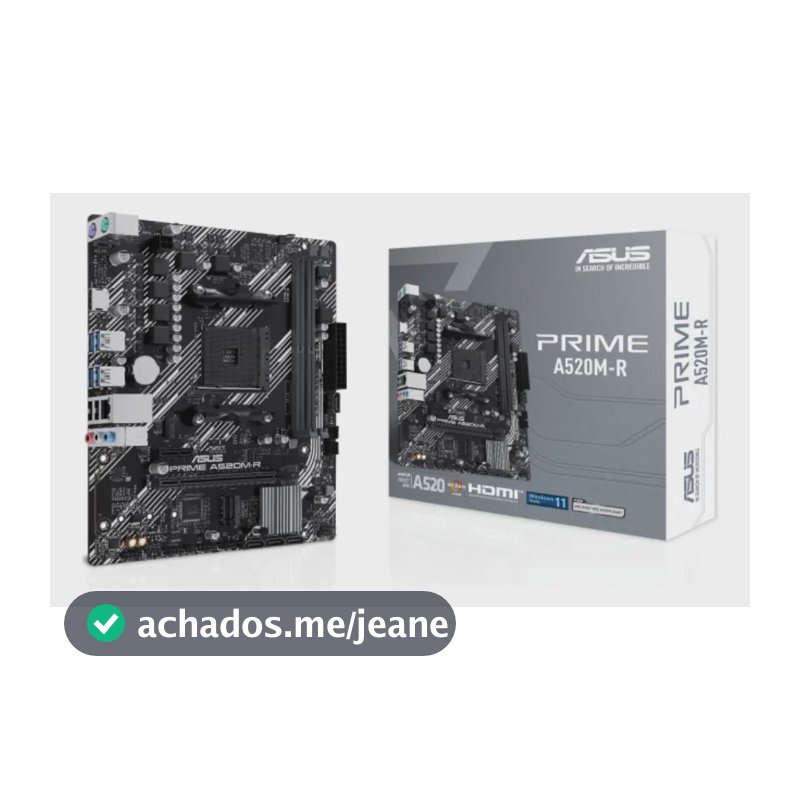 Placa Mãe Asus Prime A520m-r Am4 Ddr4 M.2 Chipset A520 Hdmi Preto