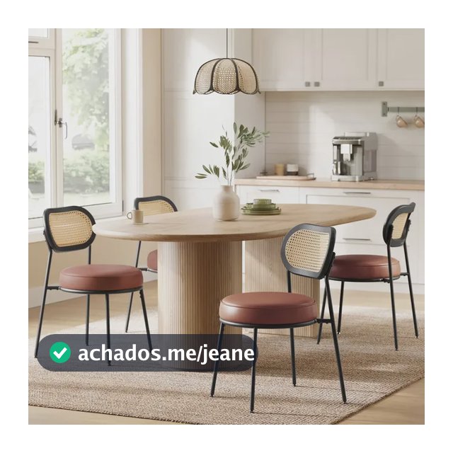 Conjunto De 4 Cadeiras De Jantar Vasagle Estilo Boho Em Ratt
