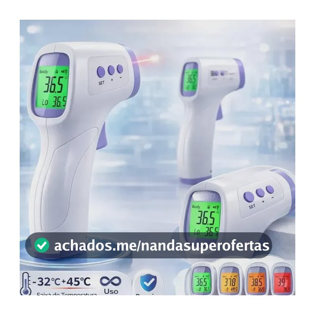 Termômetro Infravermelho Sem Contato Digital Medição Rápida Alta Precisão Display Lcd Memória Alarme Sensor Davely