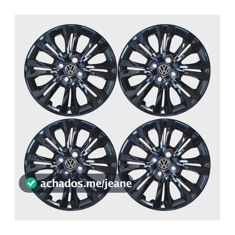 Jogo 4 Calotas Aro 15 Gol Saveiro Voyage G4 G5 G6 G7 Volks Preto Brilho