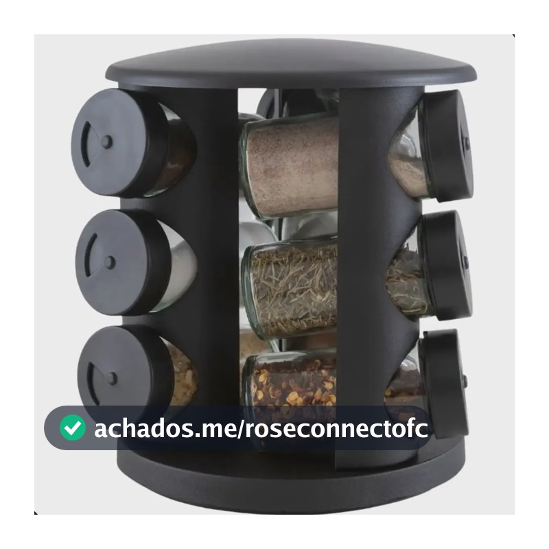 Porta Tempero De Vidro 10 Peças Brinox Lock & Preto